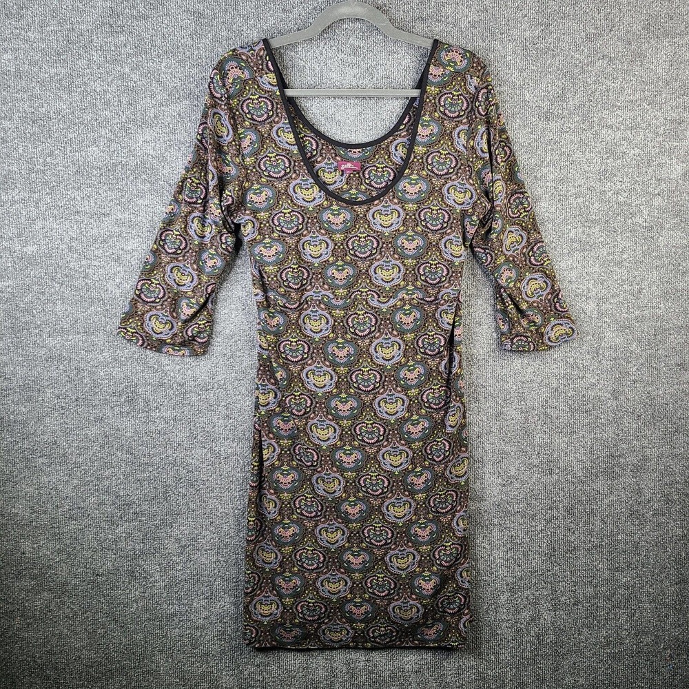 Salaam Dress Women's XL Boho Printed Stretch Half Sleeve Mandala Paisley